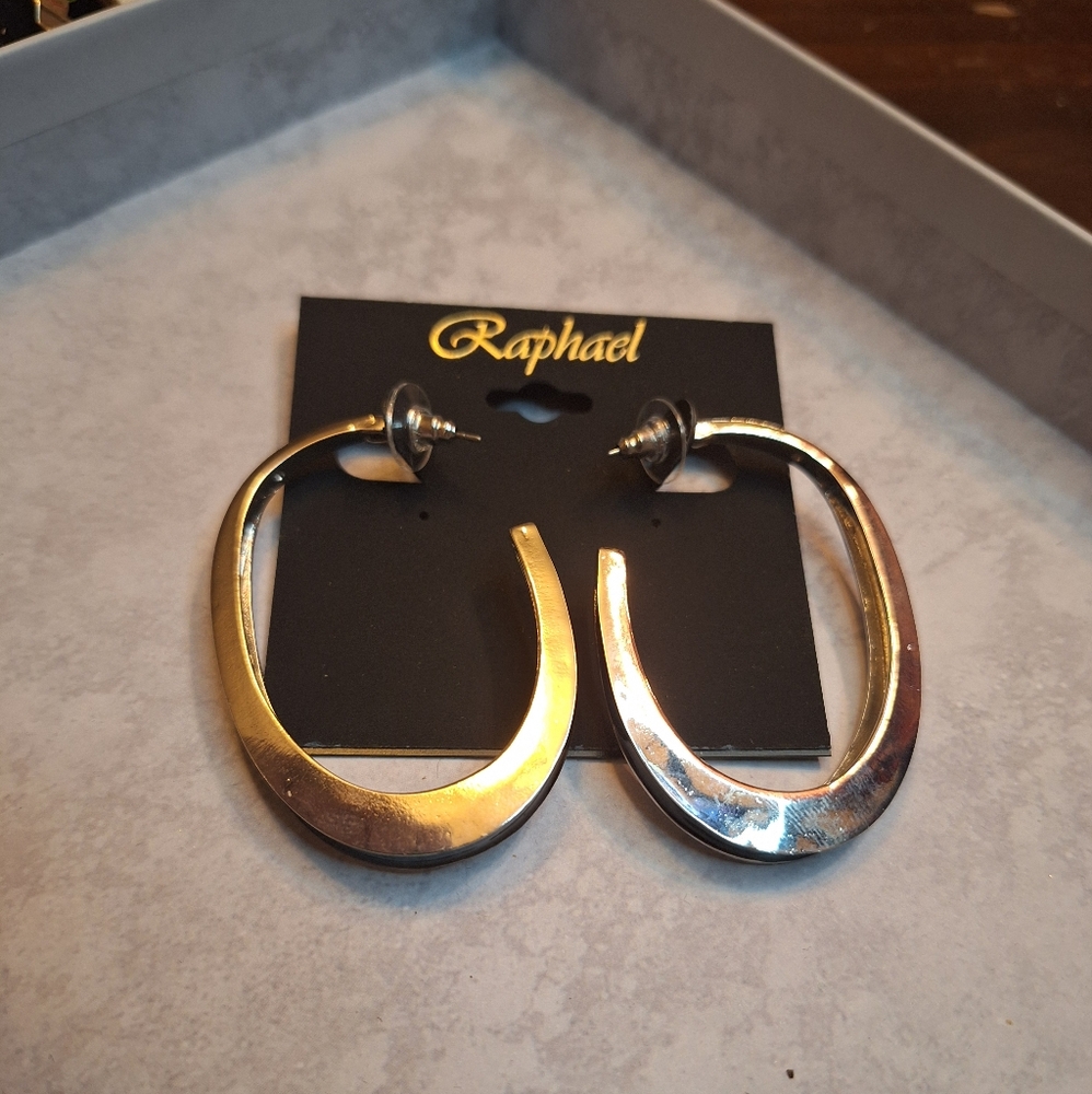 Raphael Two-Tone Hoop Earrings